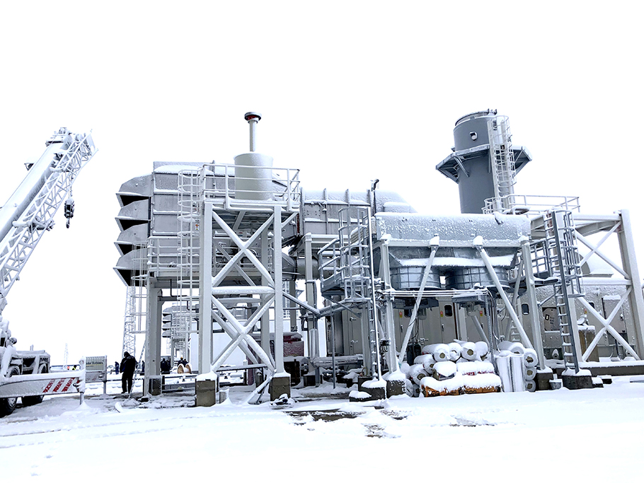 Compressor station Gas turbine Solar Mars 90 Bulgartrangaz Combustion air intake silencer Self-cleaning air intake filter casing Bleed heating anti-icing Lozenets Ithiman Petrich Strandja Nova Provadia Rasovo Snow Russia Artic Frost Cold climate Frozen Anti-icing Bleed-heating