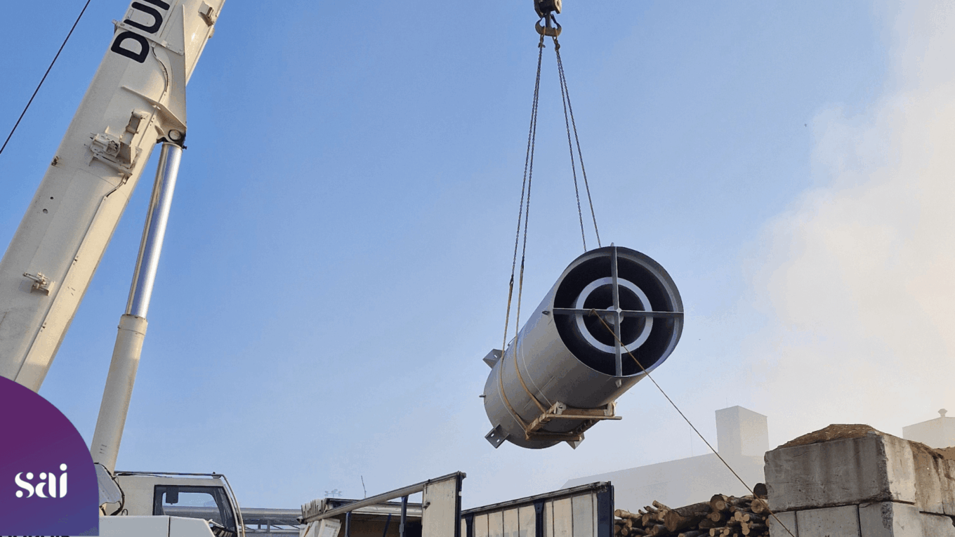 levage grue d'un silencieux de mise à l'atmosphèrre